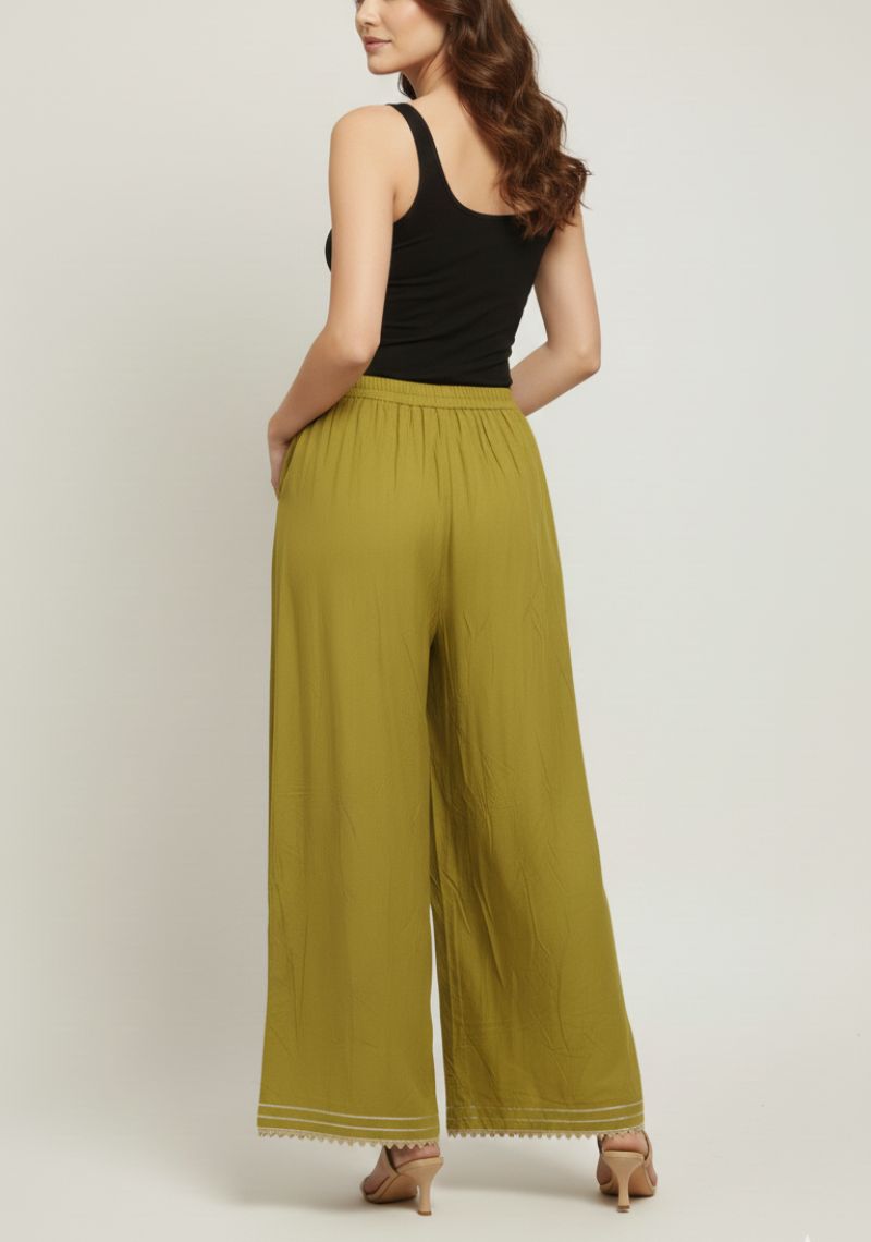 WOMENS PALAZZO - PLAIN  PEAR GREEN
