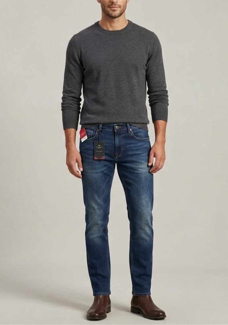 Mens Denim Pant(Slim Fit)- indigo(ED)