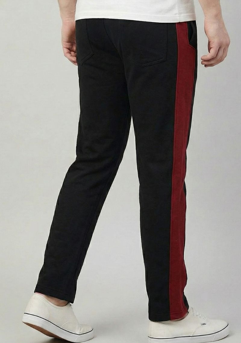 ACTIMAXX TRACK PANT - DARK BLACK AND MAROON