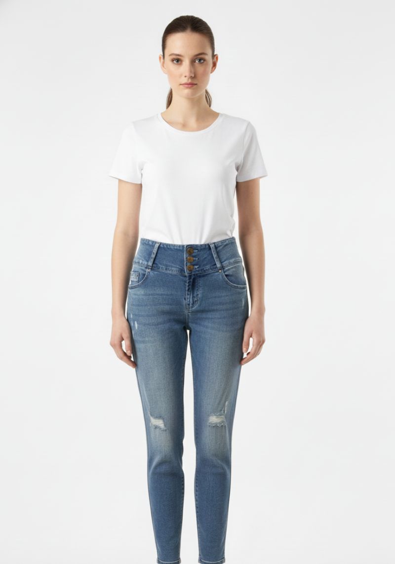 WOMEN JEAN (SL)-BLUE TONED