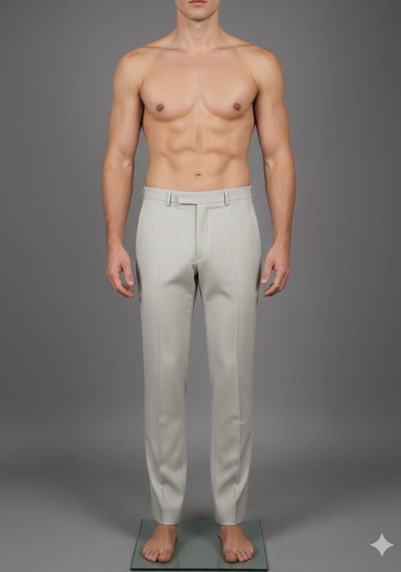 Mens Formal Trouser - White and gray(ED)