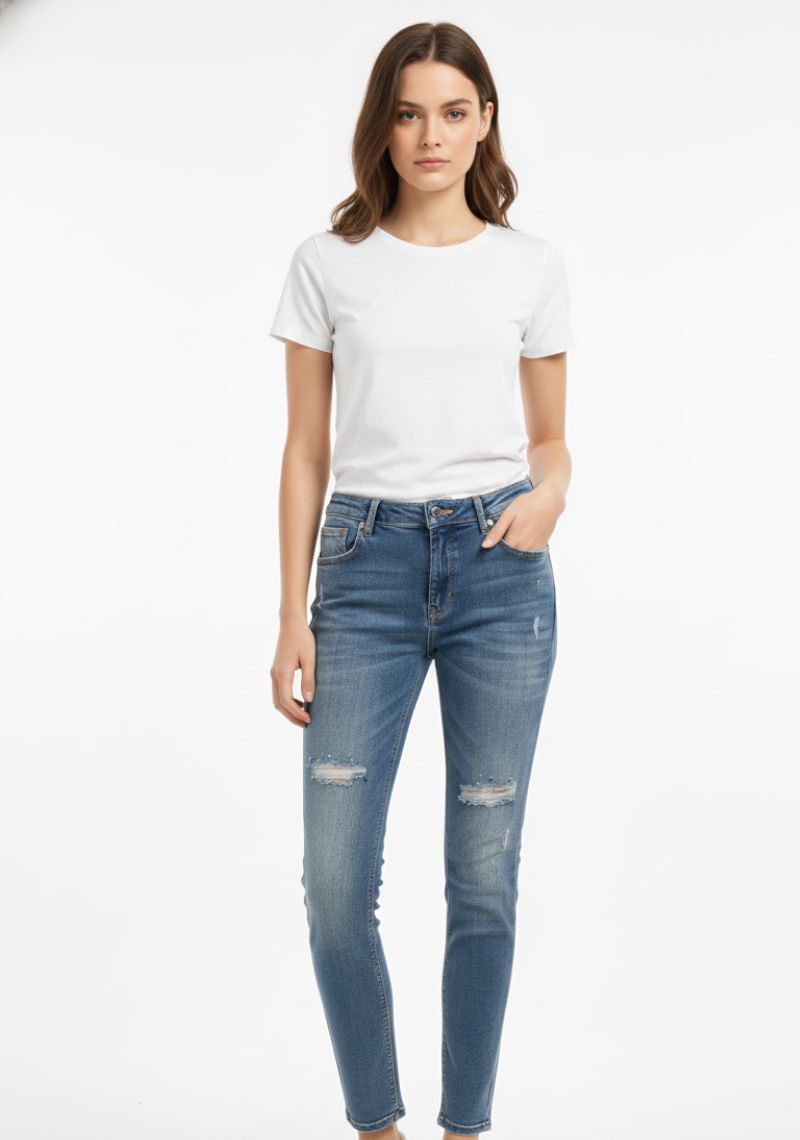 WOMEN JEAN (SL)-DARK BLUE TONED