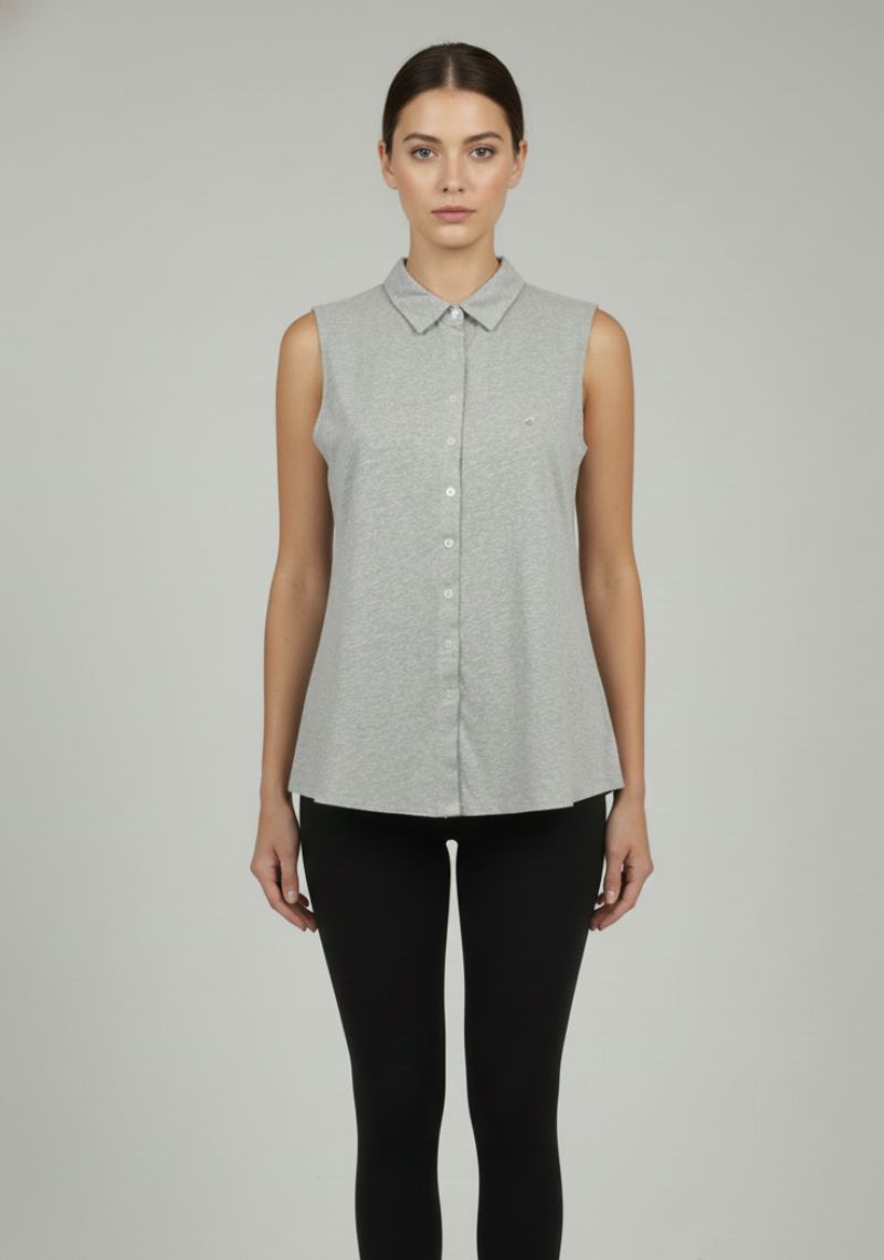 WOMEN T-SHIRT (SL)- GRAY