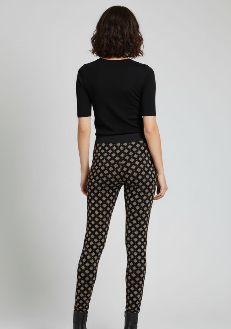 WOMENS LEGGINGS [MD] - BLACK CHECKED