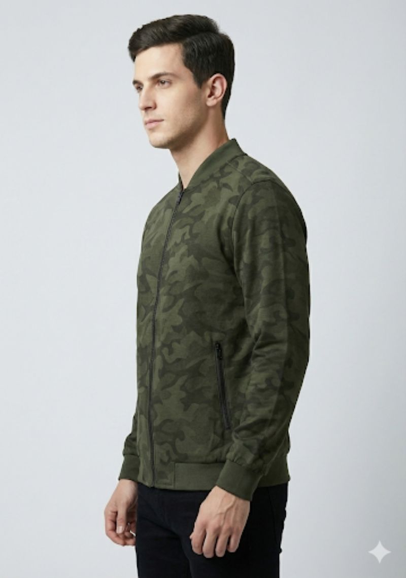WINTER JACKET - OLIVE GREEN MIXED COLOR