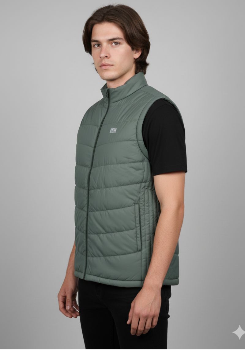 SLEEVELESS JACKET - SAGE