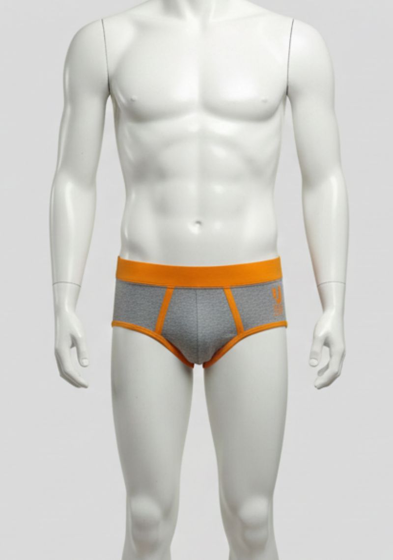 MENS BRIEFS - YELLOW & GREY