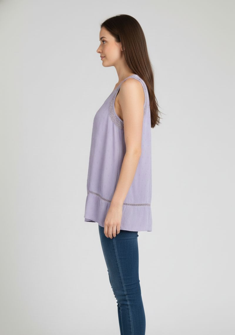 WOMEN WESTERN TOP - LIGHT PURPLE