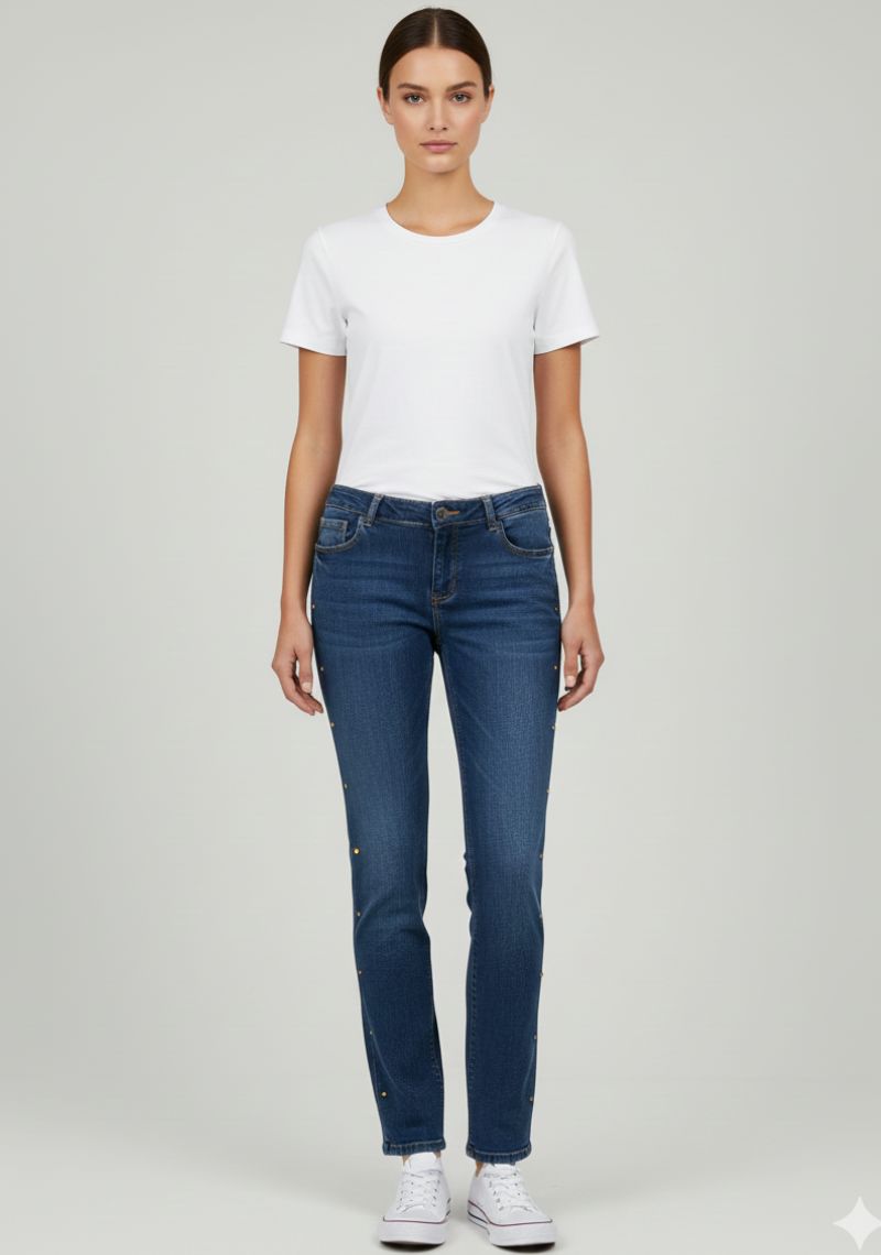 WOMEN JEAN (SL)-INDIGO MXD