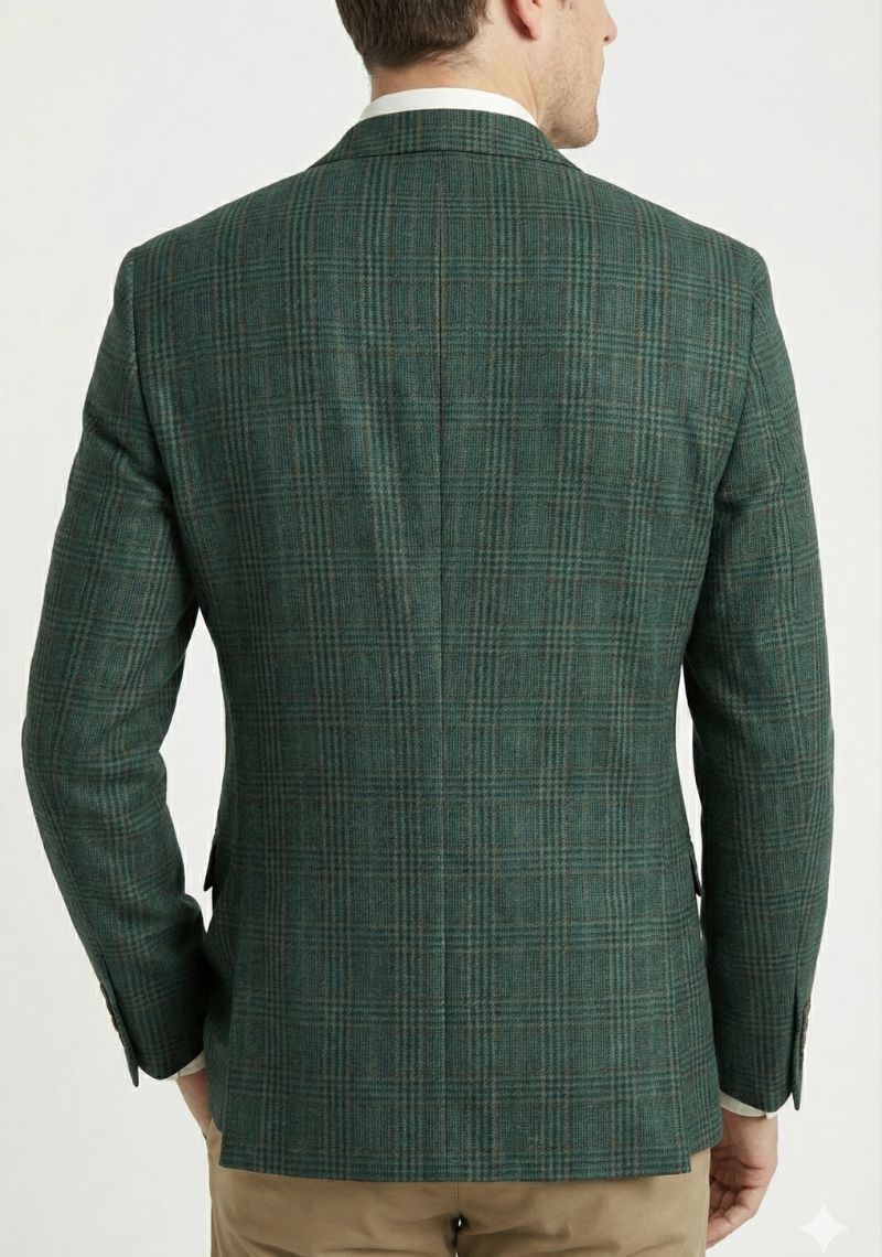 MENS BLAZER - FOREST CHECKED