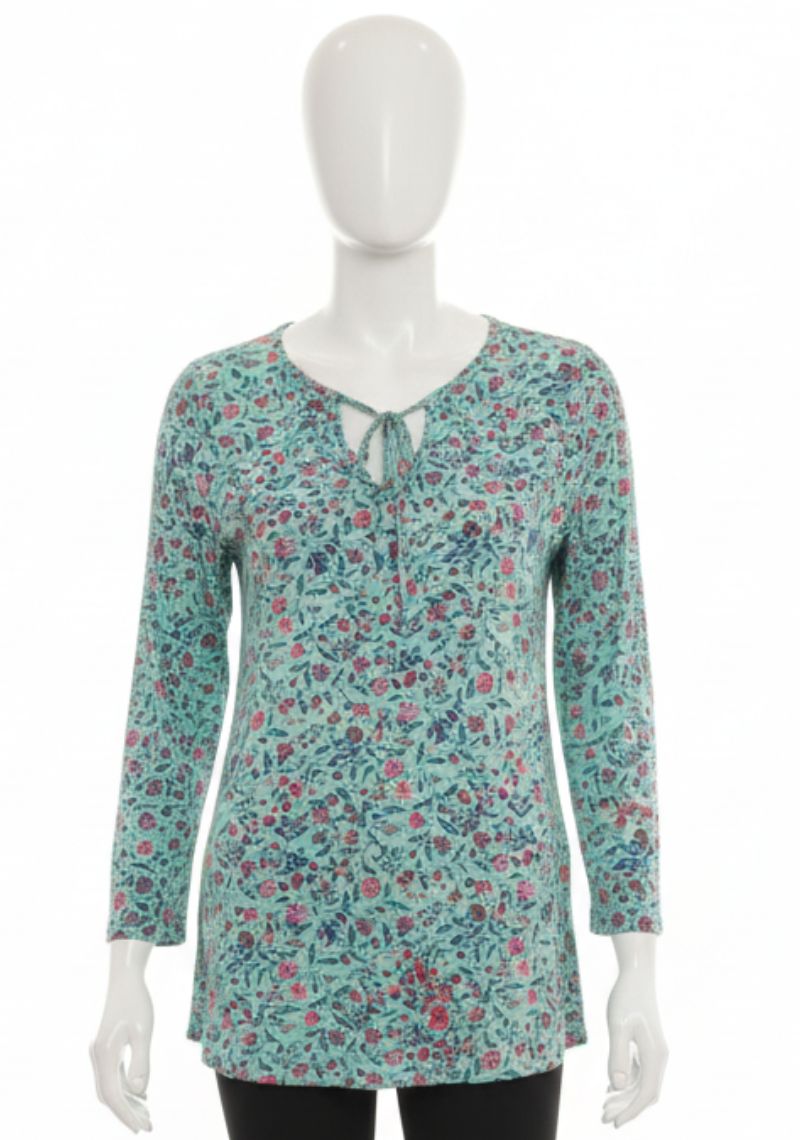 WOMEN WESTERN TOP [SL] - GREEN AND MULTI COLOR PRINTED