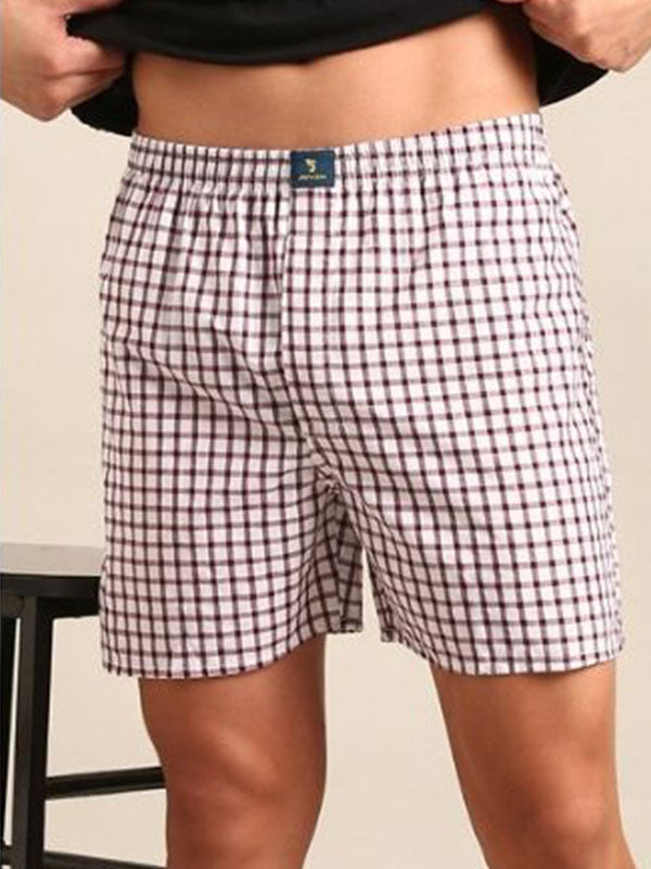 Brown with white - 100%  cotton fabric shorts