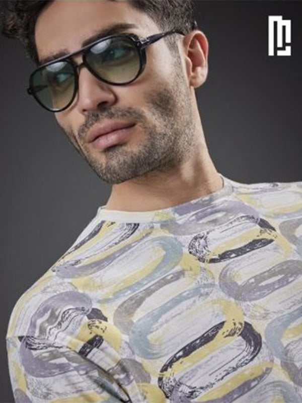 Mens Loop Knit All Over Fabric T-Shirt