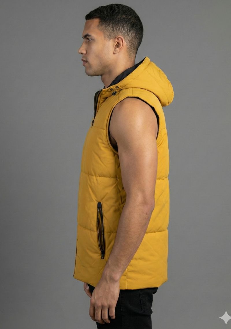 SLEEVELESS JACKET - YELLOW AND BLACK