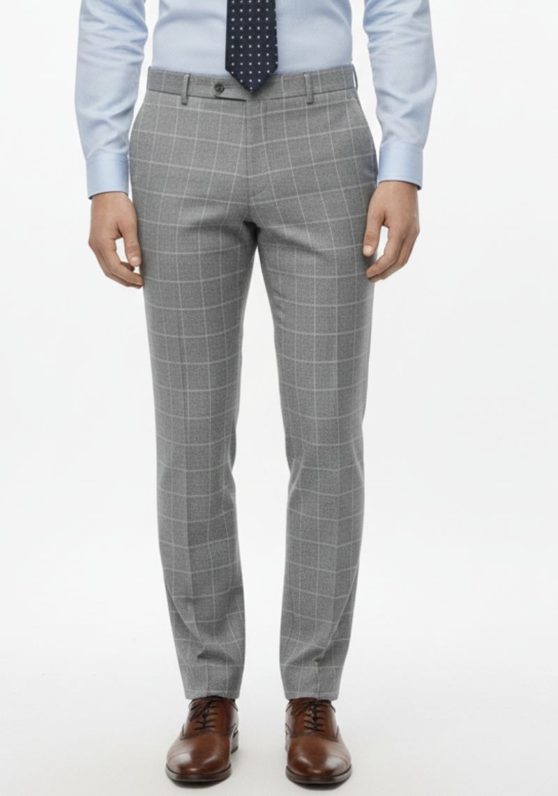 FORMAL PANT (SL)-GRAY CHECKED
