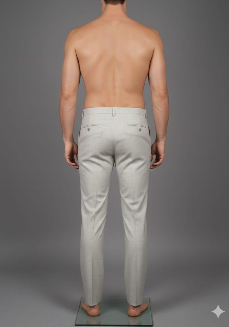 Mens Formal Trouser - White and gray(ED)