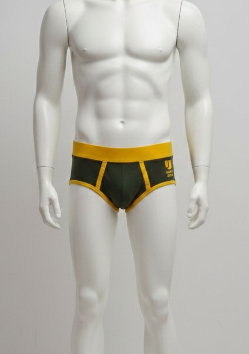 MENS BRIEFS [SL] - GREEN & YELLOW