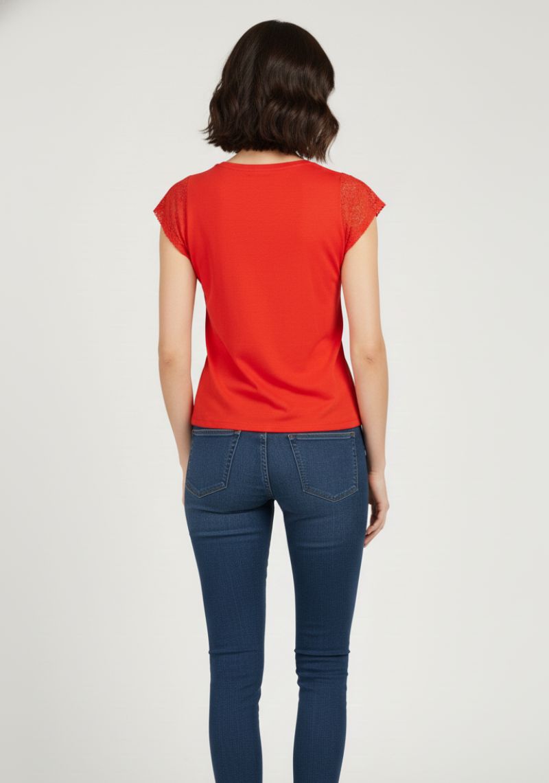 WOMEN WESTERN TOP - PLAIN RED