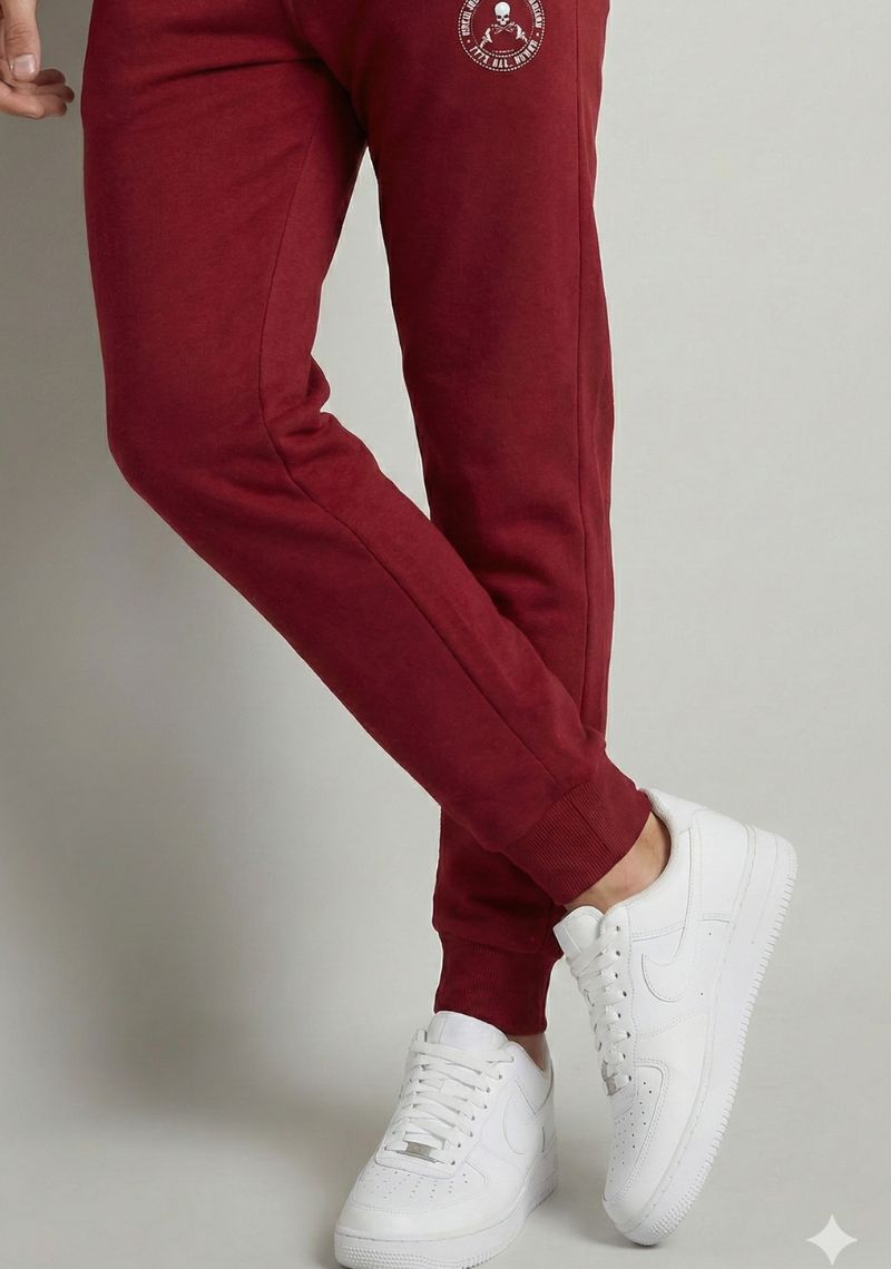 ACTIMAXX TRACK PANT - MAROON AND WHITE PRINTED
