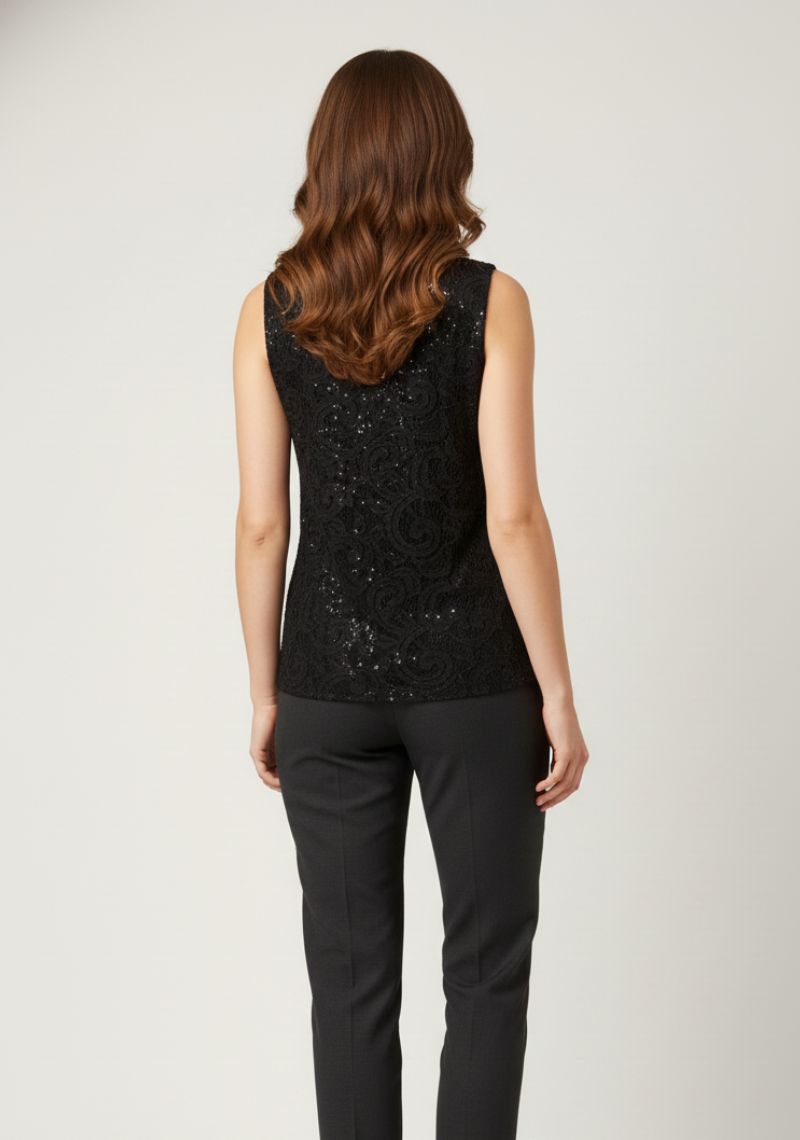 WOMEN WESTERN TOP - BLACK