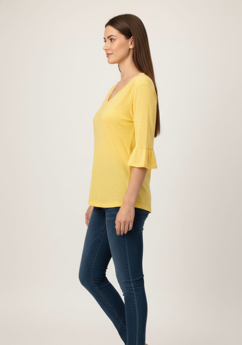 WOMEN WESTERN TOP - YELLOW