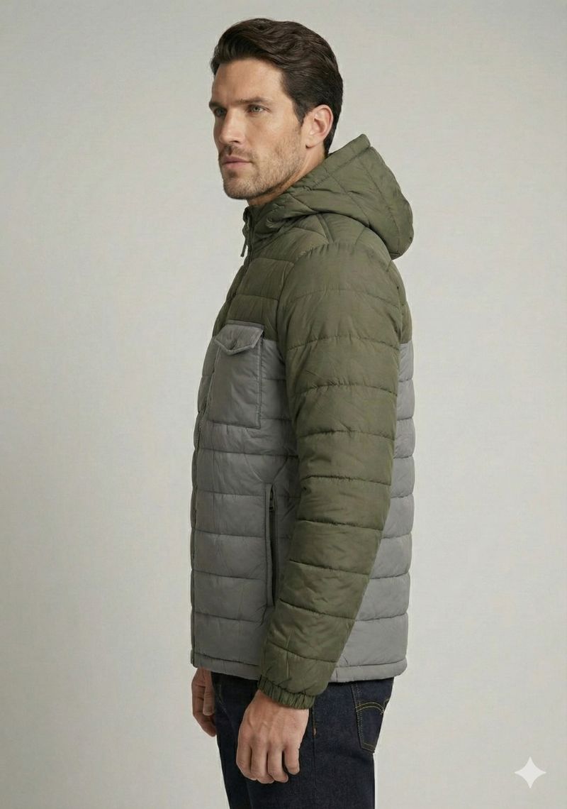 WINTER JACKET - OLIVE GREEN AND GREY