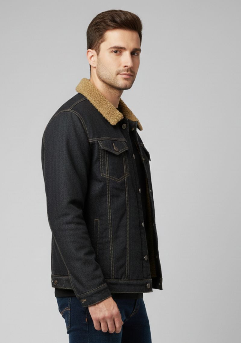 WINTER JACKET [MD] - BLACK AND SANDAL