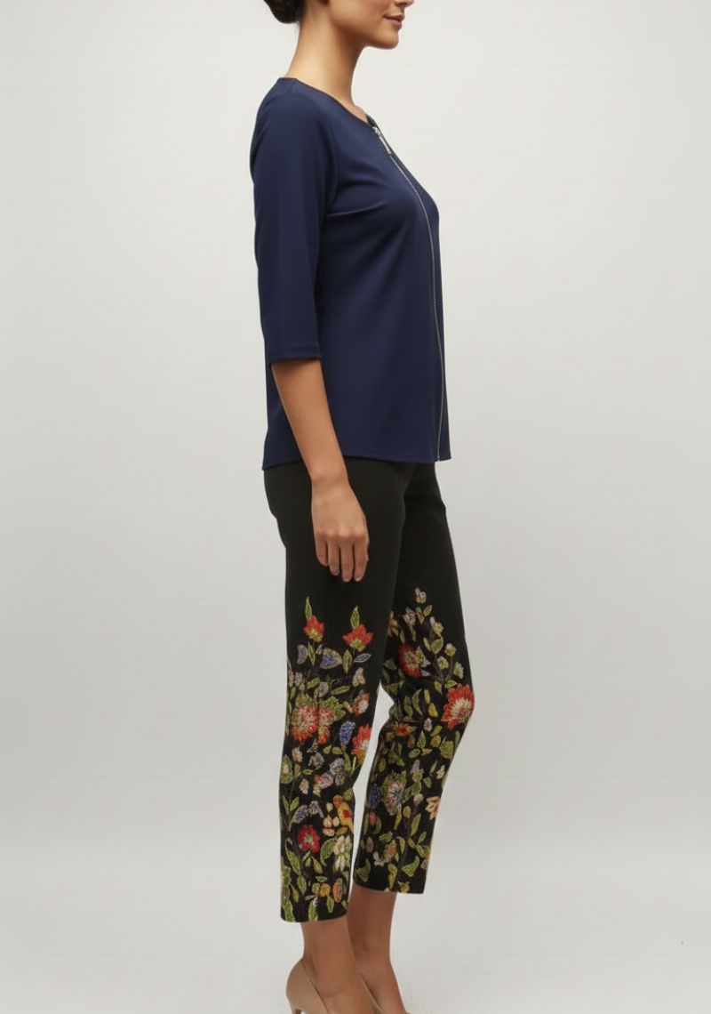 WOMENS PALAZZZO [SL] - BLACK [PRINT]