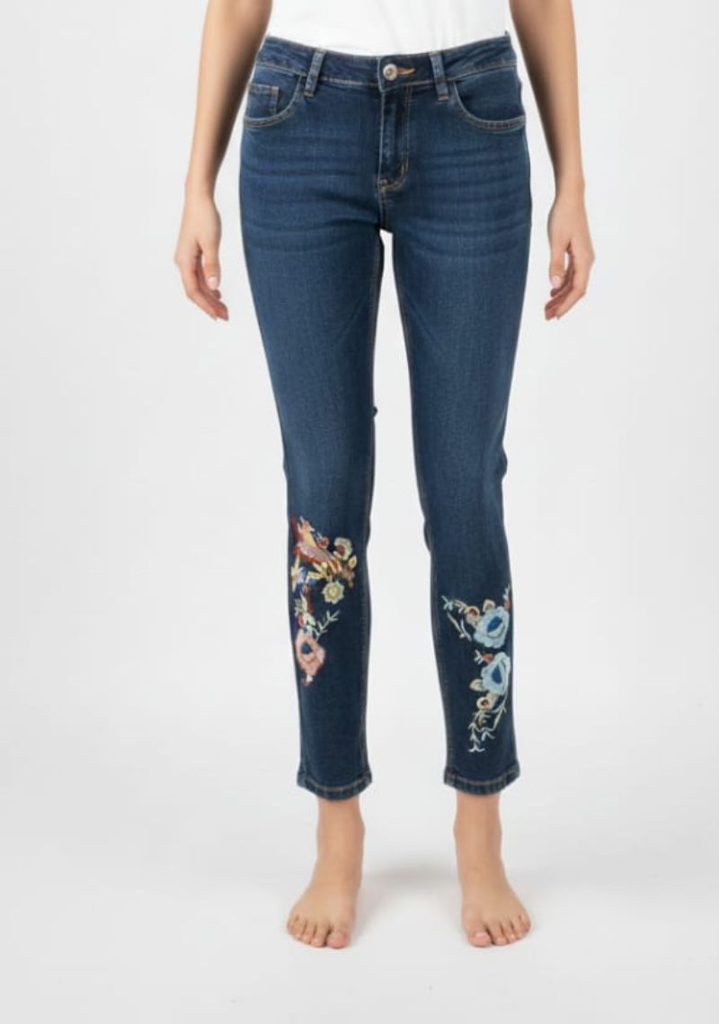 WOMEN JEAN (SL)-DARK BLUE MXD