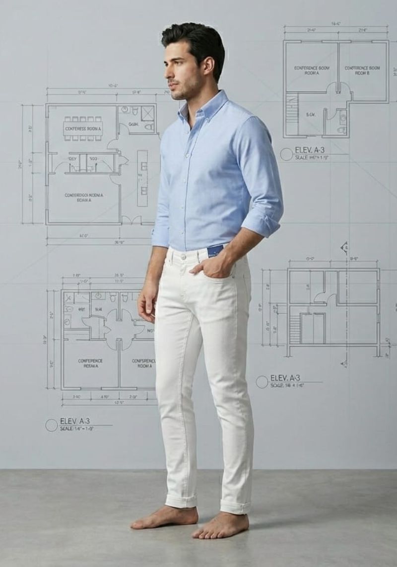 Mens Denim Pant - White(ED)