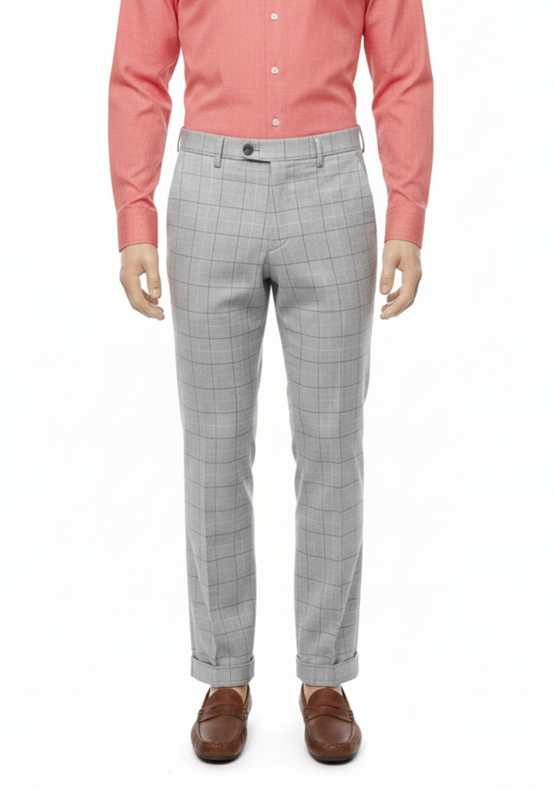 FORMAL PANT (SL)-LIGHT GRAY CHECKED