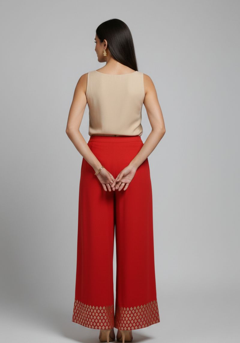 WOMENS PALAZZO - RED AND SANDAL