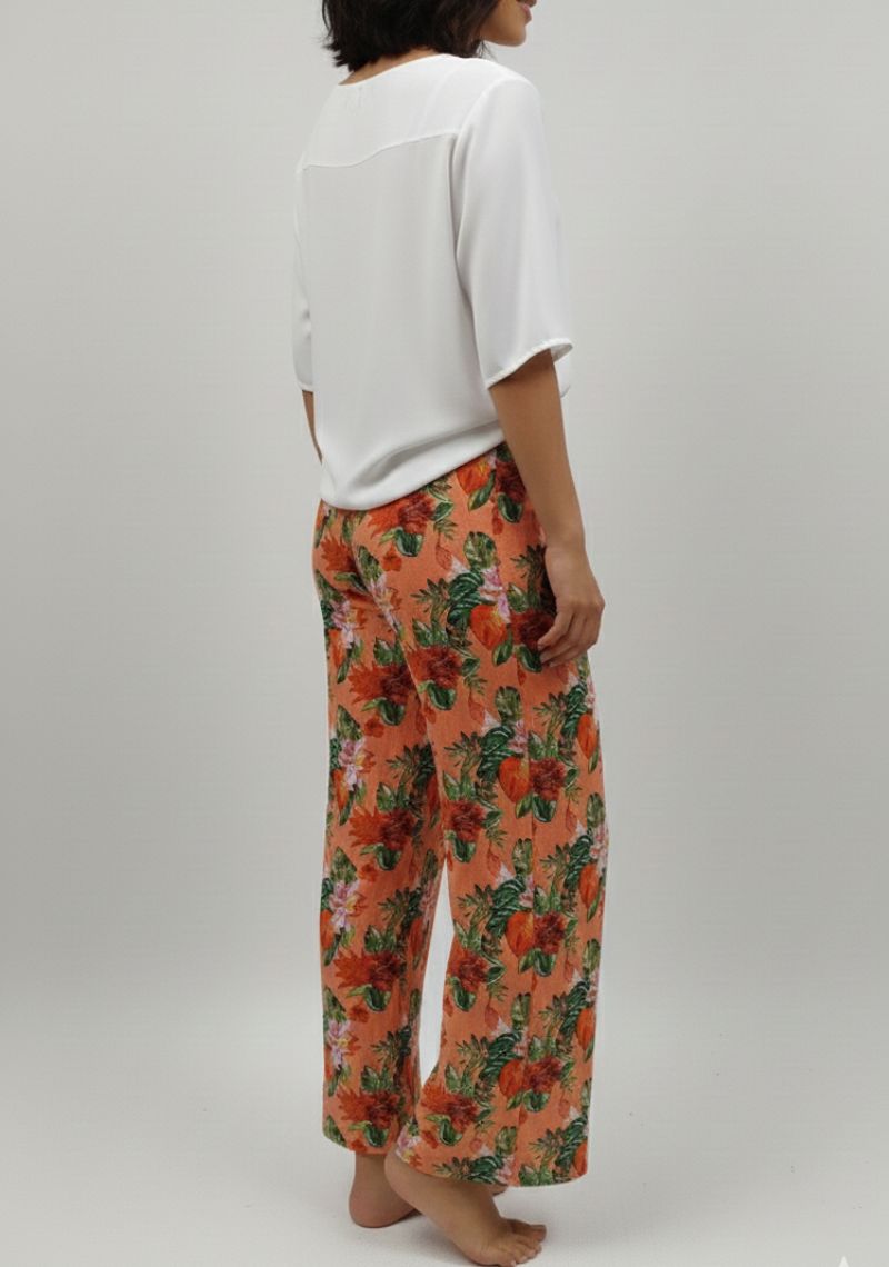 WOMENS PALAZZO [SL] - ORANGE MIXED COLOR