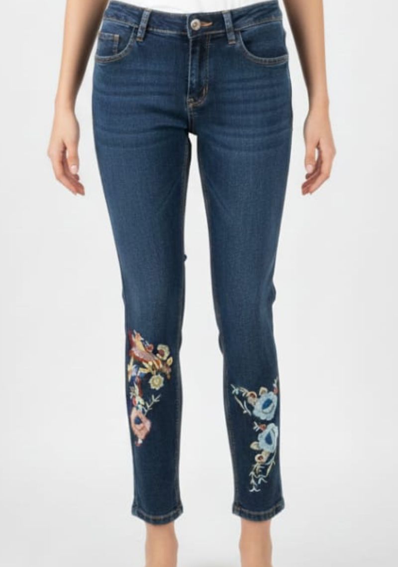 WOMEN JEAN (SL)-BLUE MXD