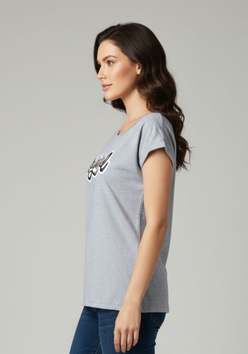 WOMENS T-SHIRT - LIGHT BLUE