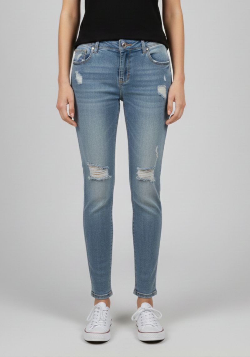 WOMEN JEAN (SL)-BLUE TONED