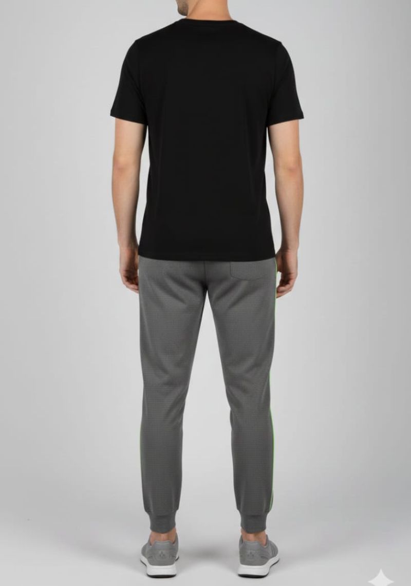 ACTIMAXX TRACK PANT [SL] - DARK GREY & GREEN PRINTED