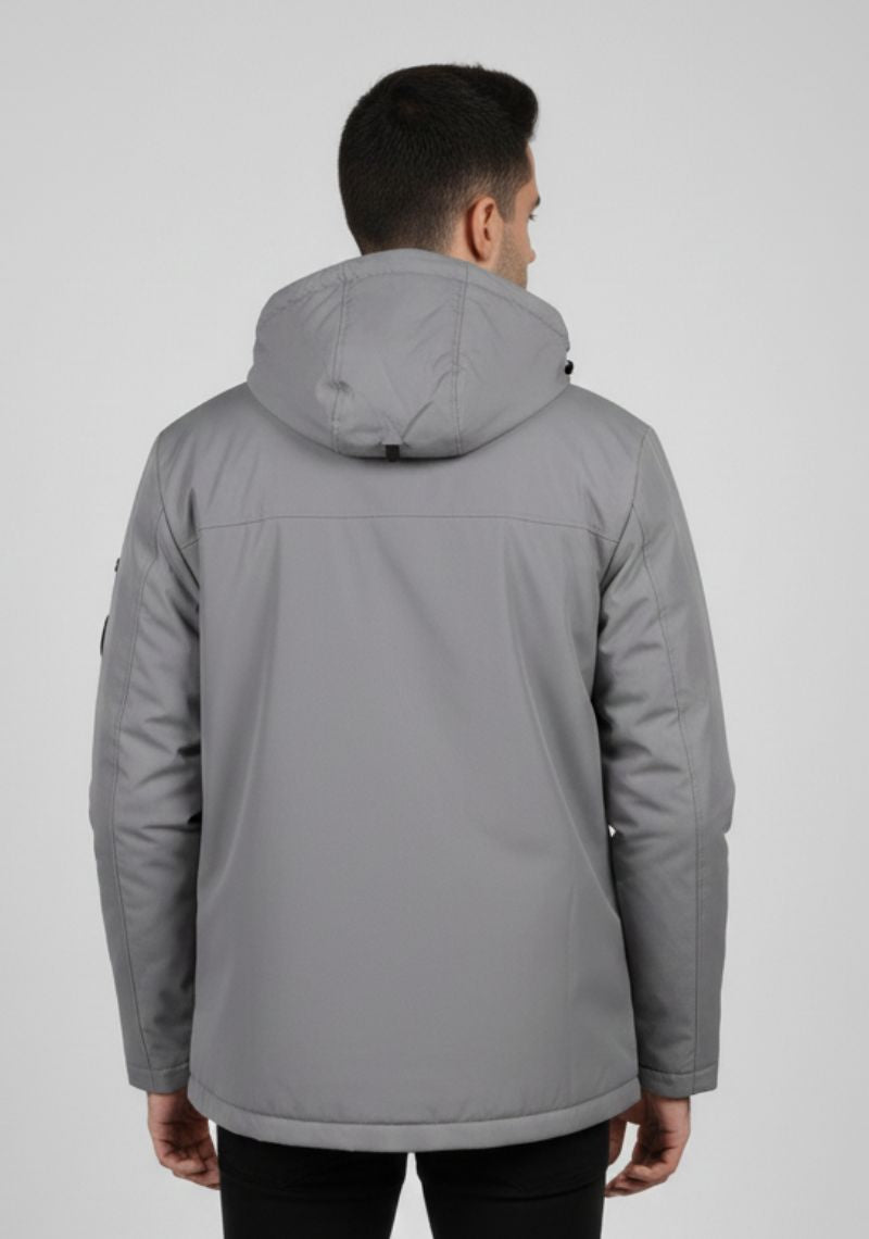 WINTER JACKET - DARK GREY AND WHITE PRINTED