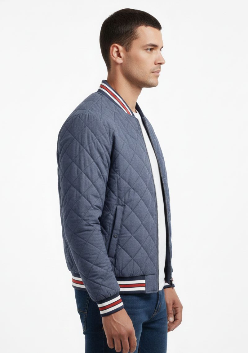 WINTER JACKET - LIGHT BLUE AND MULTI COLOR PRINTED