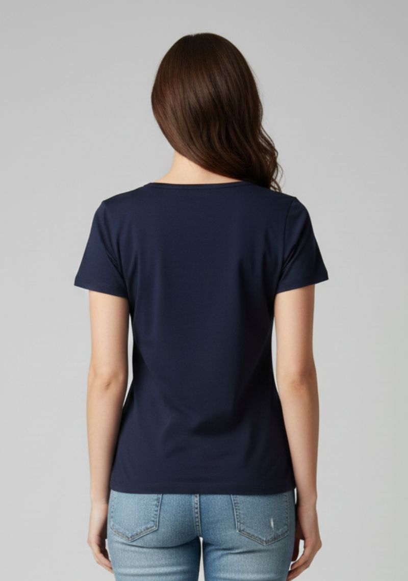 WOMENS T-SHIRT - NAVY BLUE