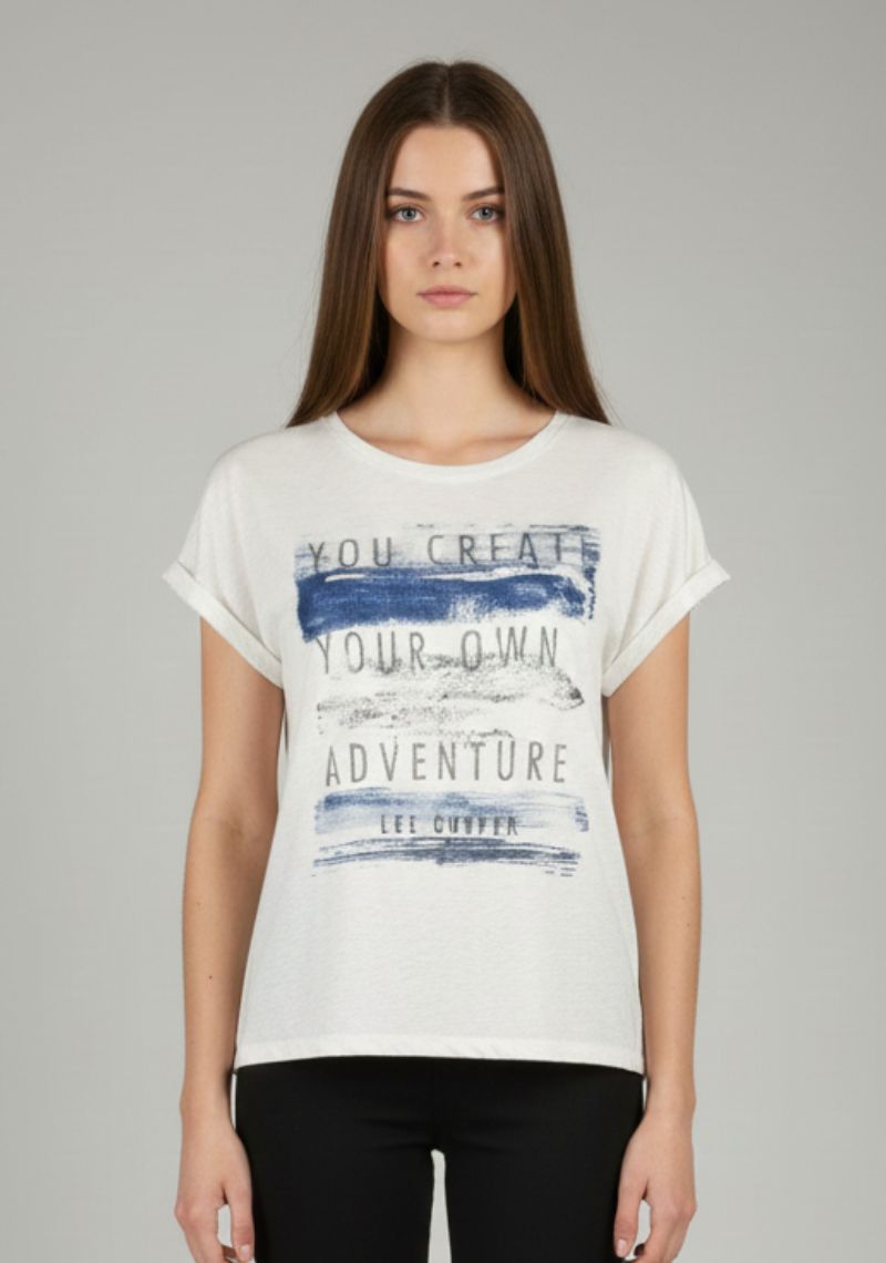 WOMEN T-SHIRT (SL)- WHITE MXD