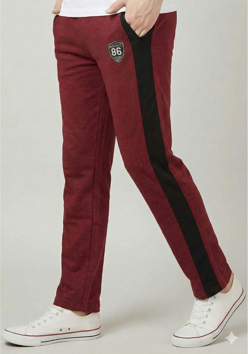 ACTIMAXX TRACK PANT - MAROON AND BLACK