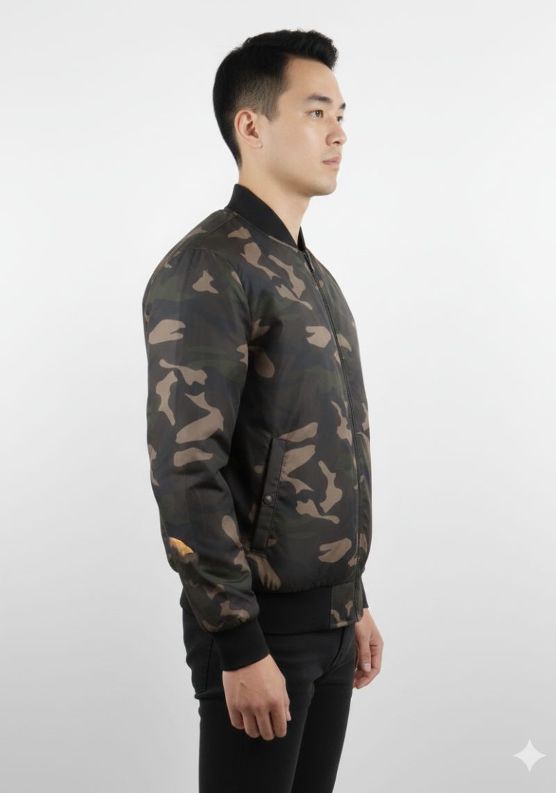 WINTER JACKET - BEIGE AND MULTI COLOR PRINTED