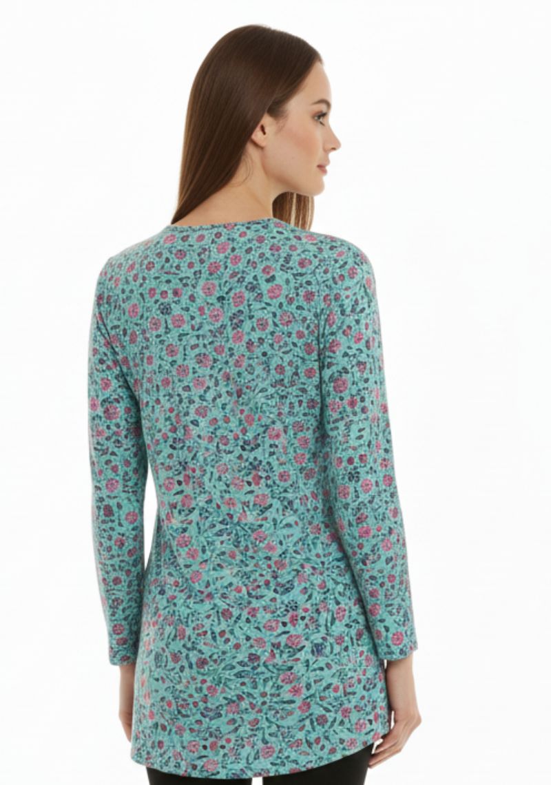 WOMEN WESTERN TOP [SL] - GREEN AND MULTI COLOR PRINTED