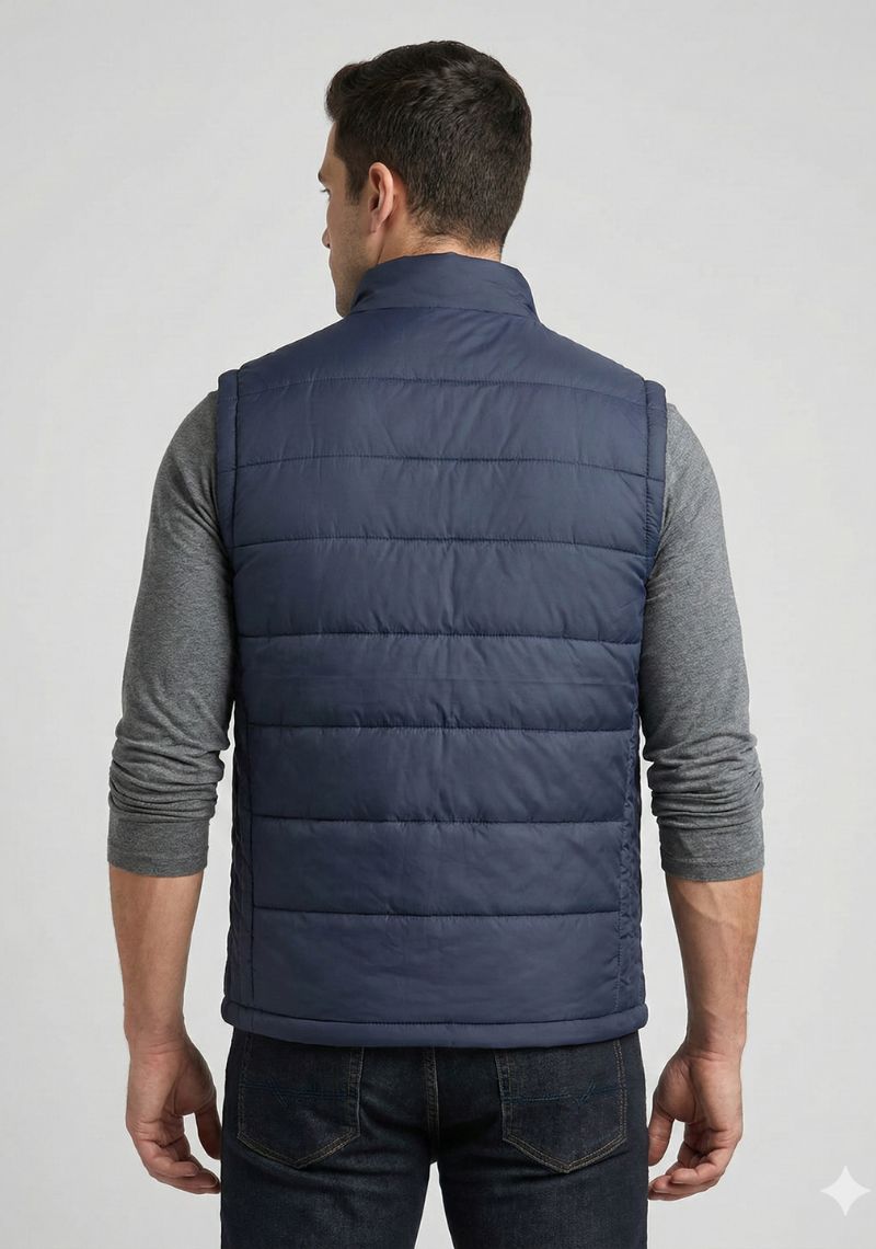 SLEEVELESS JACKET - LIGHT NAVY BLUE