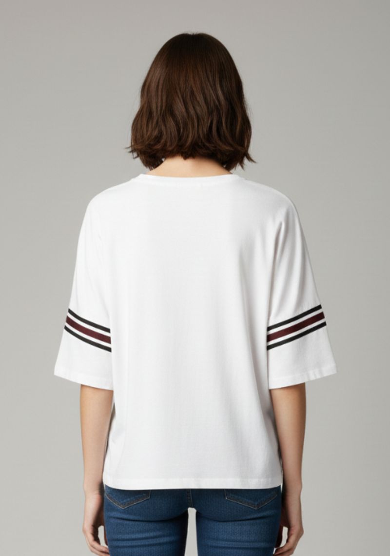 WOMENS T-SHIRT - WHITE PRINTED