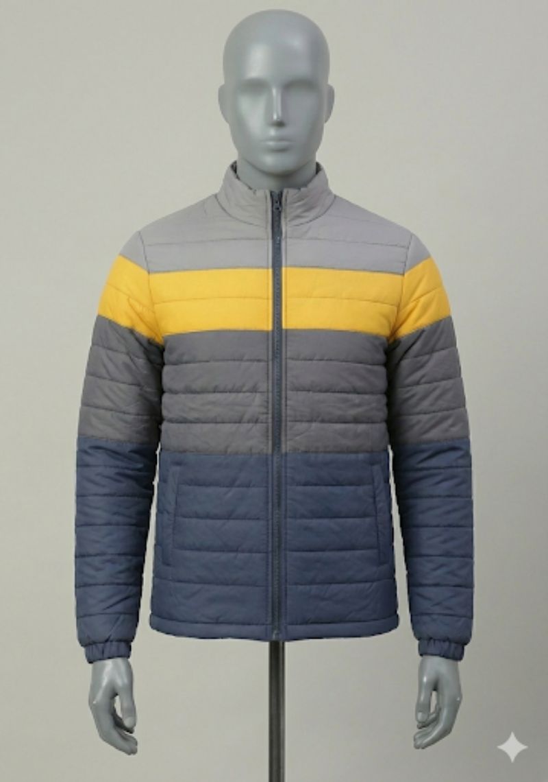 WINTER JACKET - YELLOW AND MULTI COLOR STRIPES