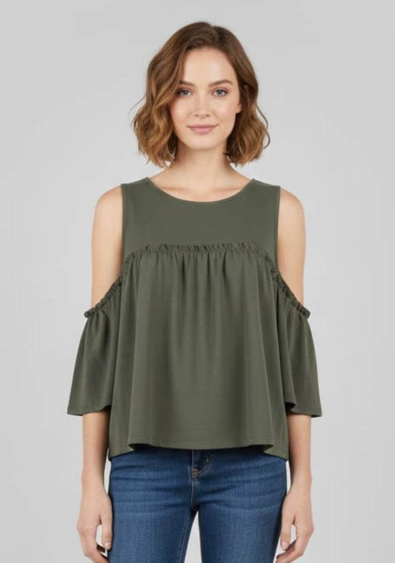 WOMENS WESTERN TOP [SL] - LIGHT GREEN