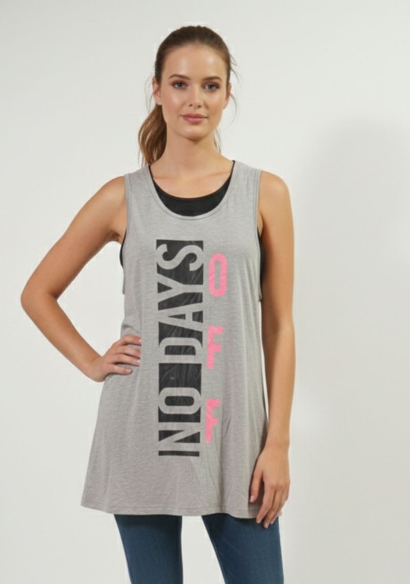 WOMEN T-SHIRT (SL)- GRAY MIXED