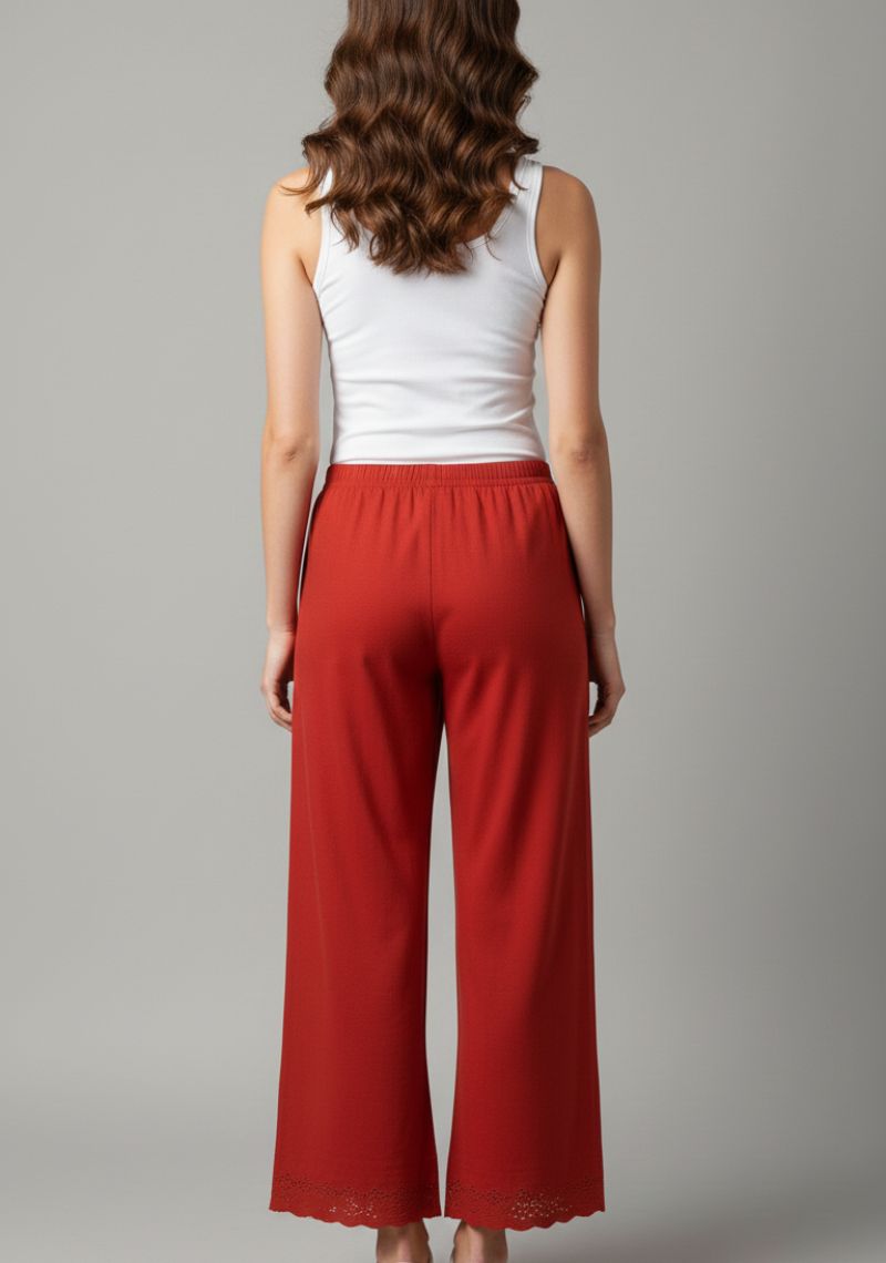 WOMENS PALAZZO - PLAIN RED